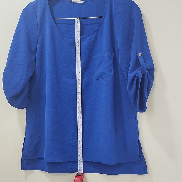 Sis.Sis Royal Blue Boxy 3/4 Sleeve Blouse - Picture 7 of 9